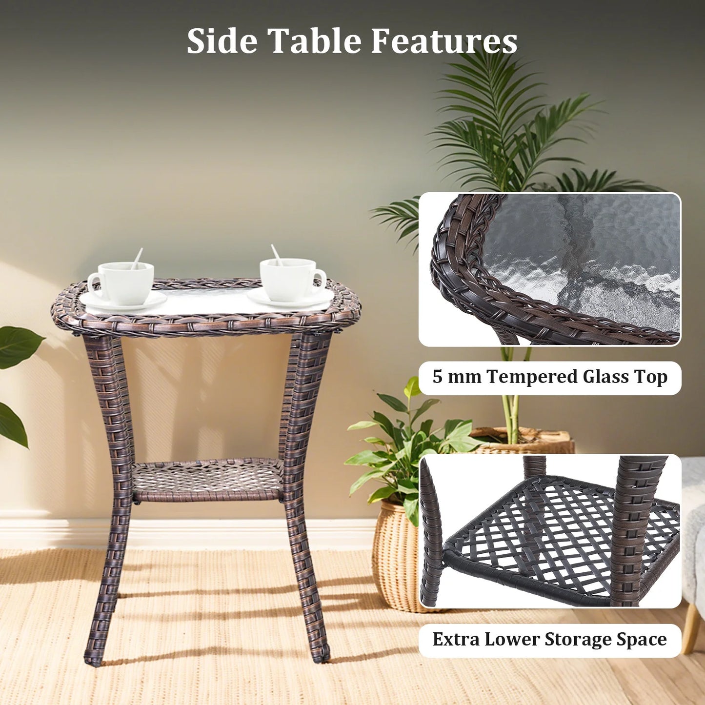 9 Pieces Patio Furniture Sets with Fire Pit Table,Swivel Chairs with 6" Thick Cushion,Sofa and Ottomans,Patio Conversation Sets for Porch Deck Garden Backyard