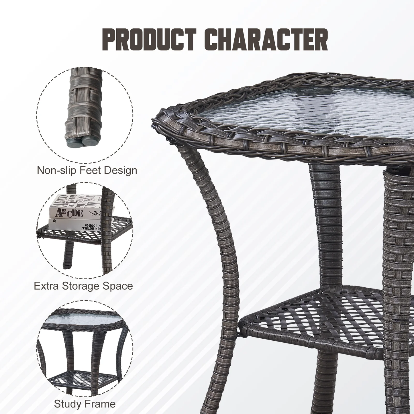 8 Pieces Patio Furniture Sets with Swivel Rocking Chairs,High-Back Rattan Patio Outdoor Conversation Set with 2-Seat Sofa & Coffee Table for Porch Deck Backyard Poolside