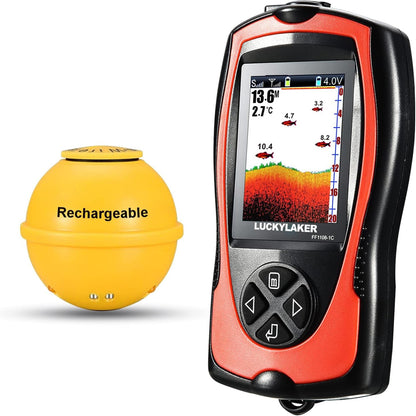 Portable Sonar Fish Finder with LCD Screen - Wireless Depth Finder for Kayak