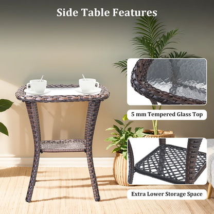 9 Pieces Patio Furniture Sets with Fire Pit Table,Swivel Chairs with 6" Thick Cushion,Sofa and Ottomans,Patio Conversation Sets for Porch Deck Garden Backyard
